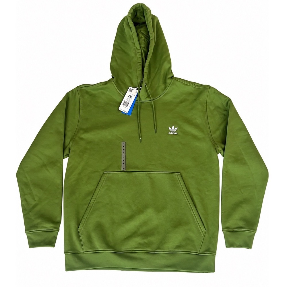 Adidas Originals Essentials Hoodie Tech Olive Green Trefoil Pullover JW1067 2XL